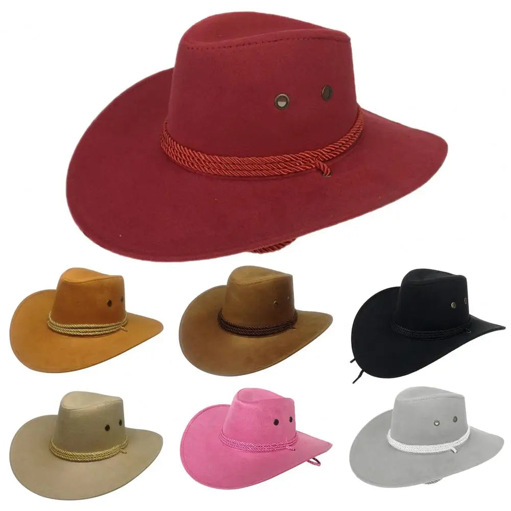 Trilby Cap with Cowboy Style - Adjustable Wide Brim Jazz Hat, Perfect for Horse Riding and Costume Accessories