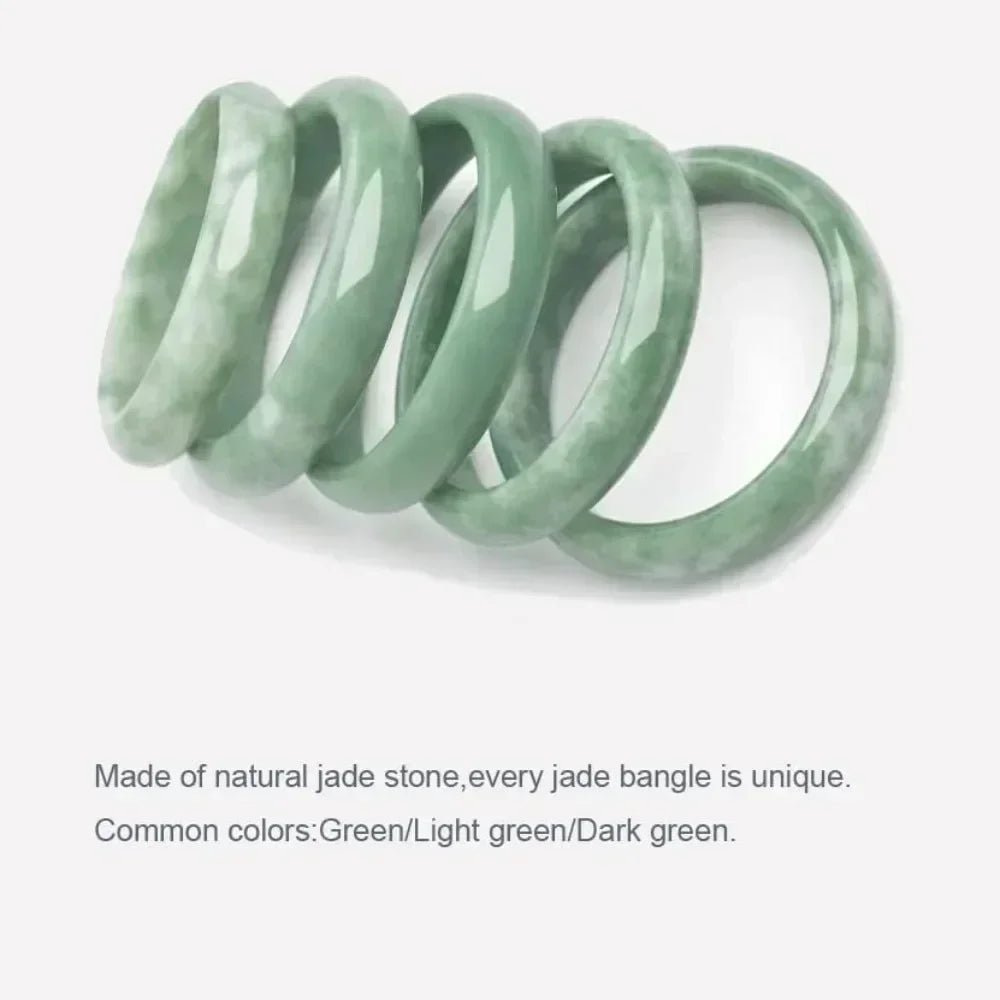 Natural Jade Bangle Bracelet for Women Classcial Retro Chinese Style Hand Jade Bracelets with Certificate and Gift Box