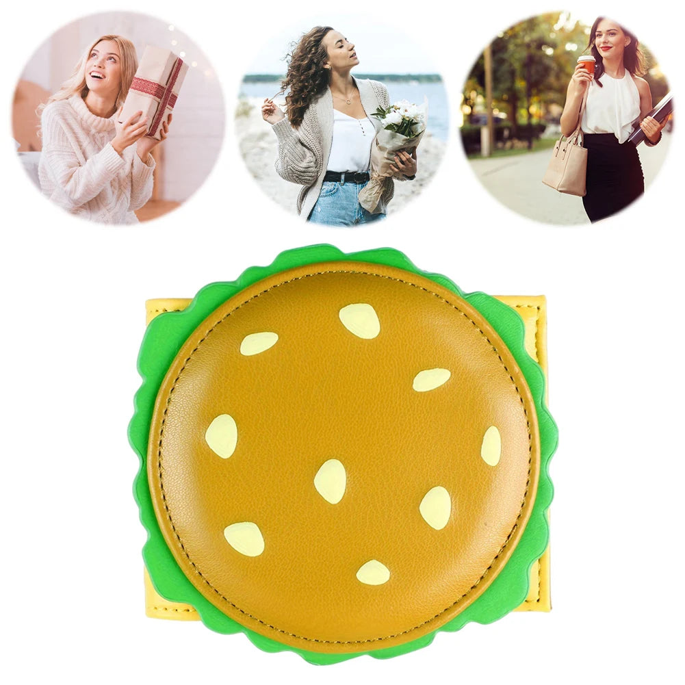 Burger Shaped Cute Wallet RFID Blocking Bifold Wallet PU Leather Coin Purse for Women Girls