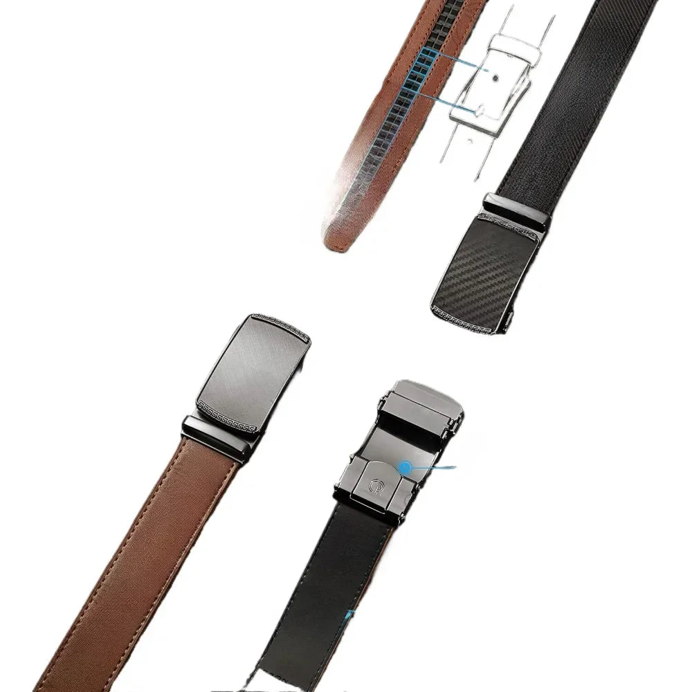 Mens Belt - Mens Ratchet Belt Leather 1 3/8" for Dress Pant - Micro Adjustable Belt Fit Everywhere