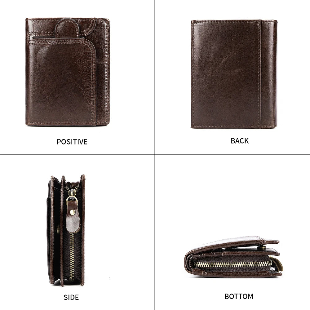 WESTAL RFID Men Wallets Genuine Leather Hasp Design Clucth Wallets for Cards Coin Purse Man Money Bags Wallet with Coin Pockets