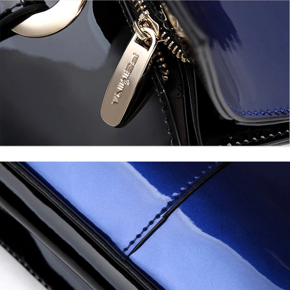 Patent Leather Handbags for Women,Designer, Luxury Tote Bag Large Capacity,Business Vintage Shiny Underarm Purses Shoulder Bags