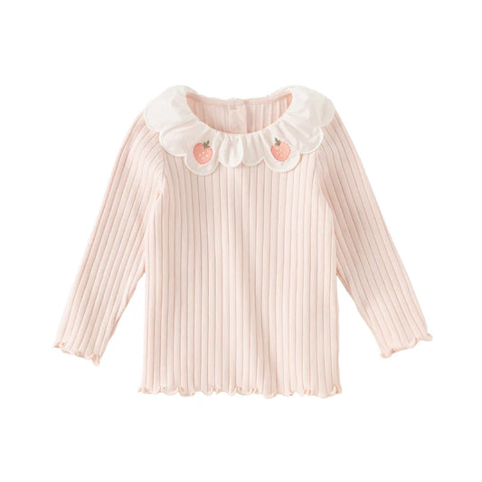 Dave Bella Long Sleeve Spring T-Shirt for Girls Casual Cotton Top Children Autumn Soft Bottom T-shirt Outdoor Clothes DB1248201