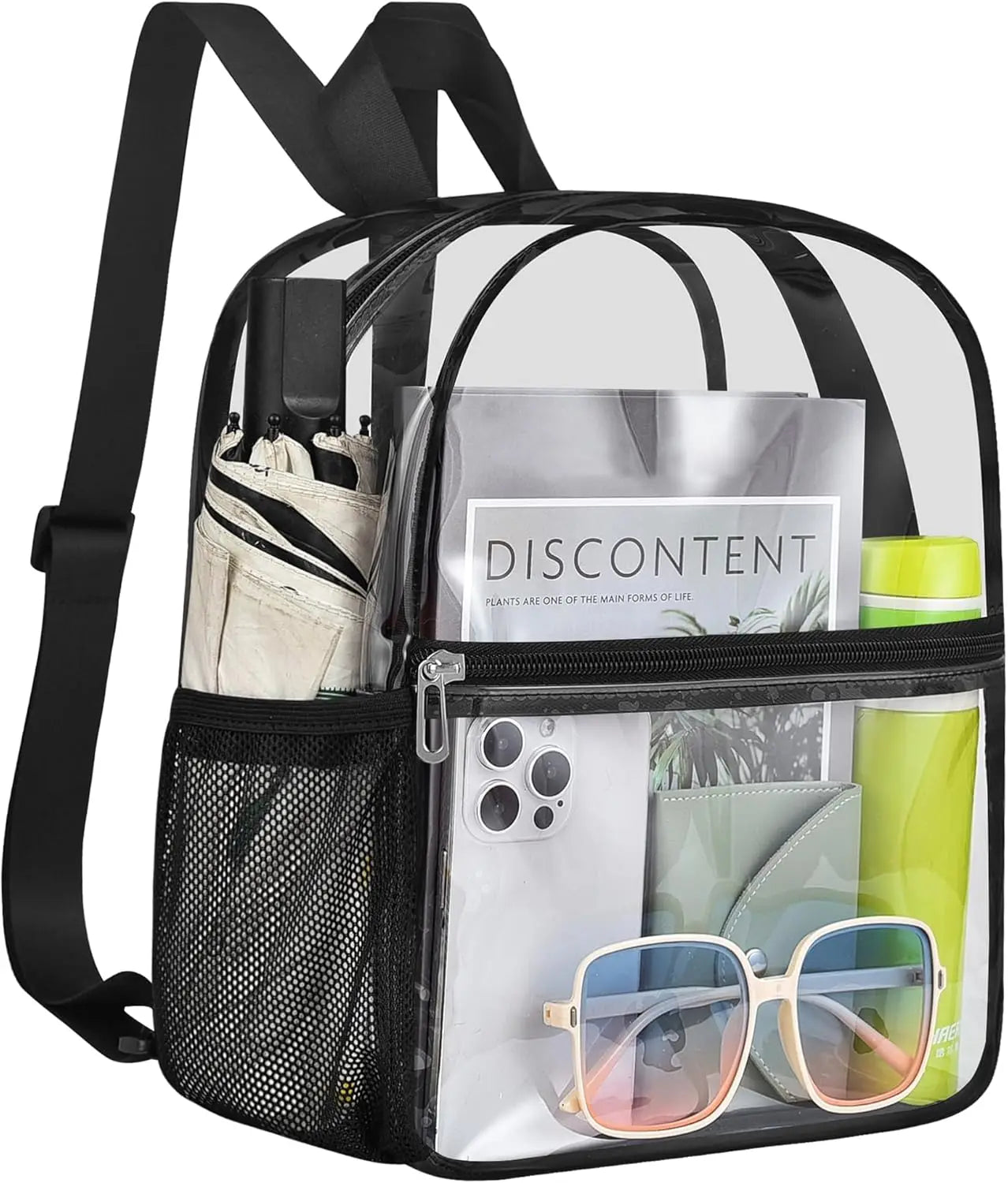 Stadium Approved Clear Mini Backpack 12×12×6 - Transparent for Concerts, Beach, Work, Travel & Sports