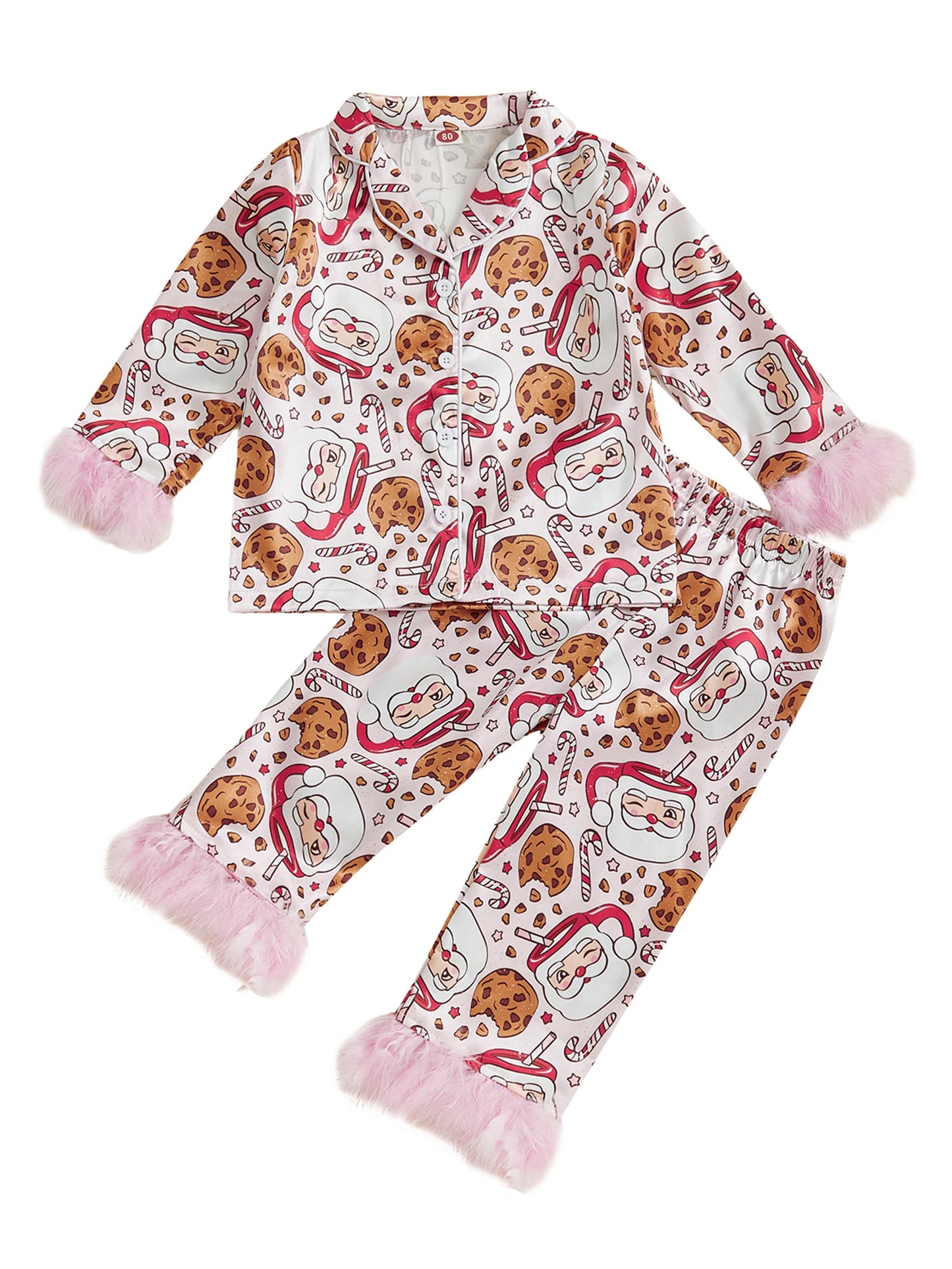 Child Boy Winter Pajamas Snowflake Patterned Fleece Hooded  Jumpsuit Toddler Sleepwear Set with Zipper
