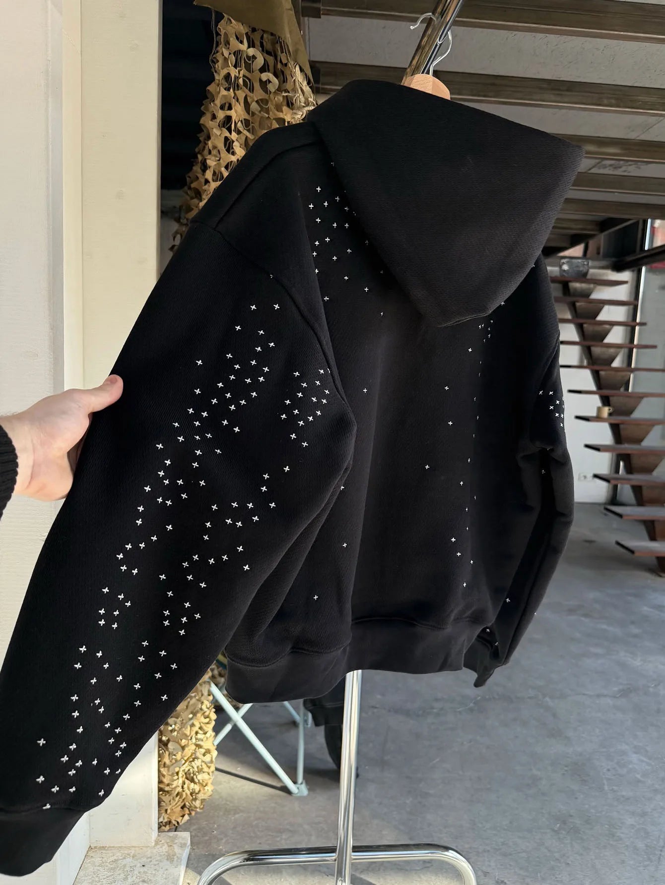 Men's Full Zip Hoodie Gothic Creative Pattern Sweatshirt Fashion Full Zip Trendy Streetwear with Pocket