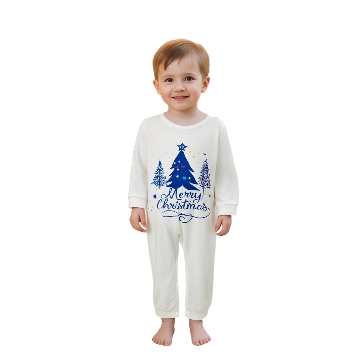 Holiday Family Matching Pajamas Set Festive Reindeer Print Tops with Striped Bottoms Sleepwear Loungewear for Christmas