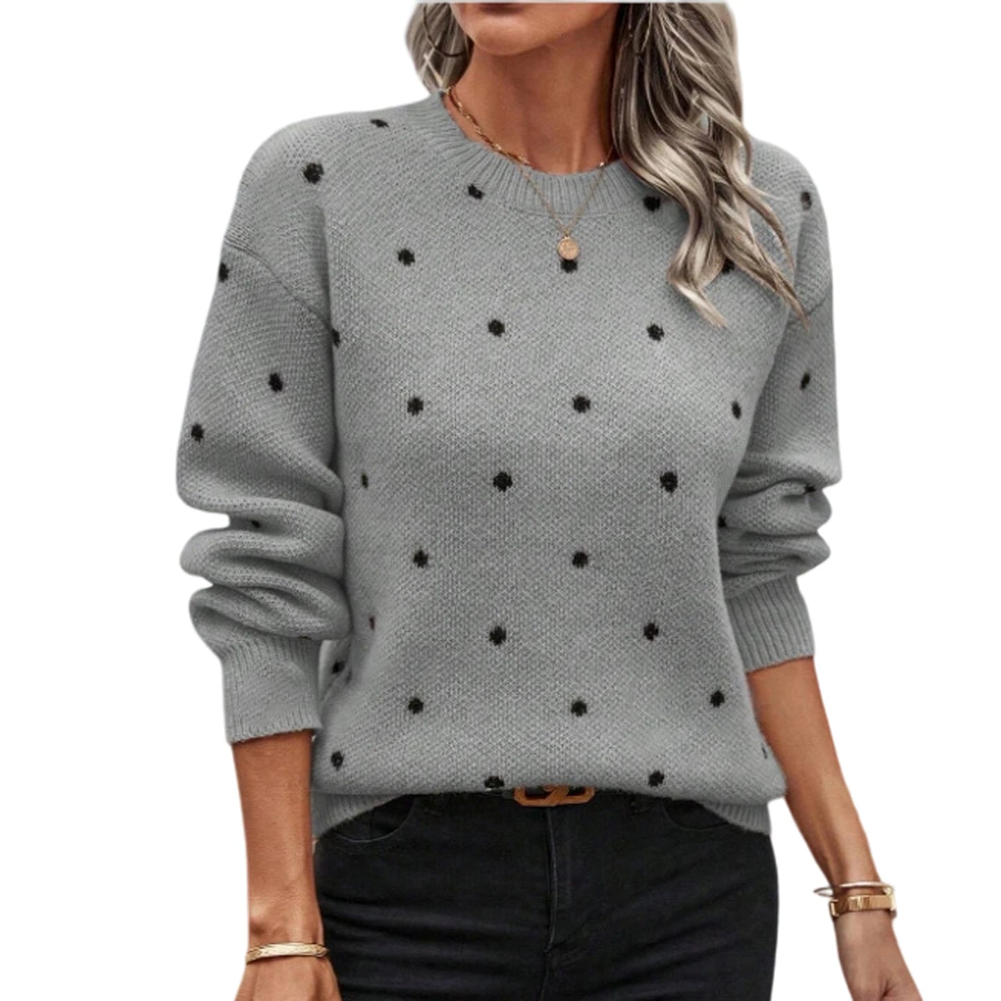 2025 Women'S Casual Round Neck Pullover Long Sleeve Sweater Top Pulls Femmes Woman Clothes Sweater For Woman Fall Clothes