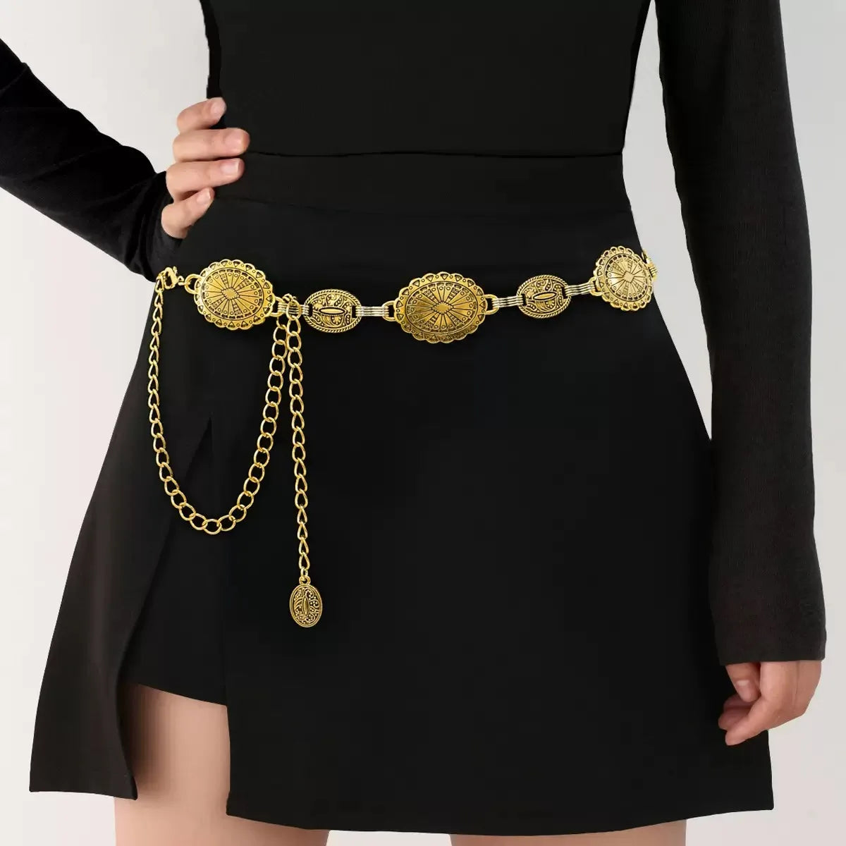 Bohemian Metal Waist Chain Single Piece Ethnic Fashion Accessory Handcrafted Detail Women Belt