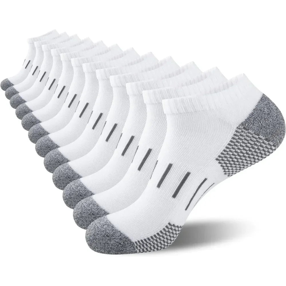 Mens Athletic Ankle Socks Moisture Wicking Cushion Running Low Cut Sock 6 Pack