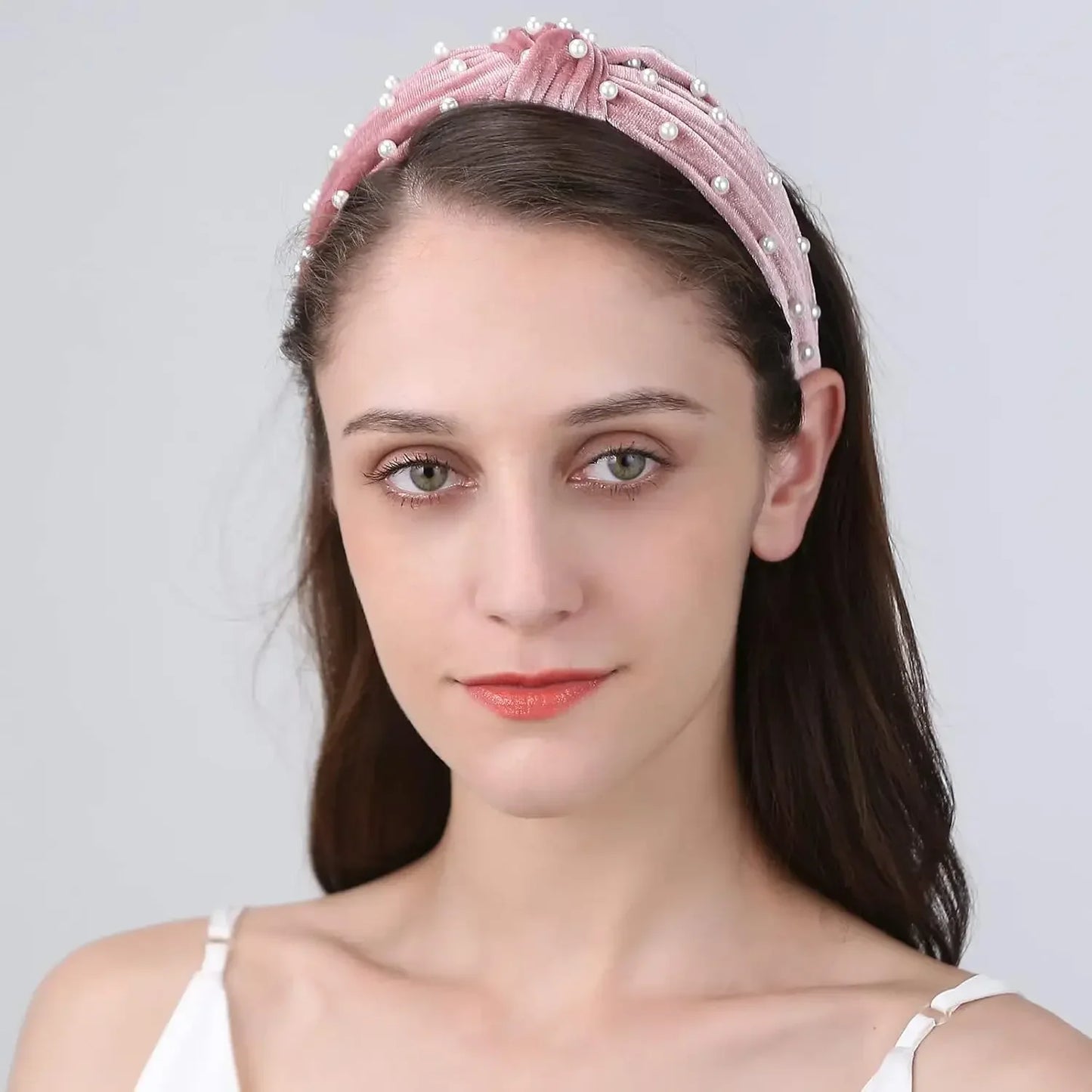 Fashion Headbands for Women Girls, 10 Pcs Knotted Pearl Wide Top Knot Turban Hair Bands/ Hoops Vintage Velvet Leopard Print