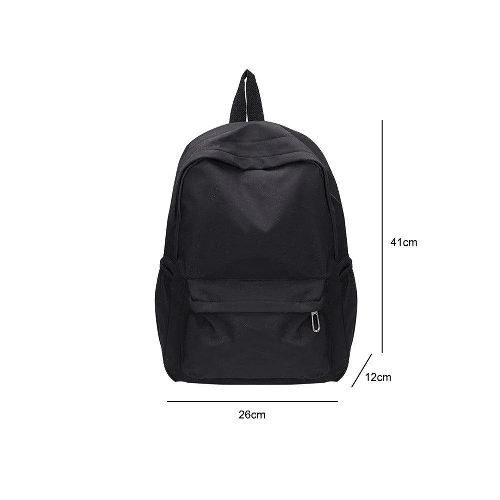 Fashion Women Large Capacity Travel Handbags Preppy Style Solid Color Zipper School Backpack Students Nylon Knapsacks