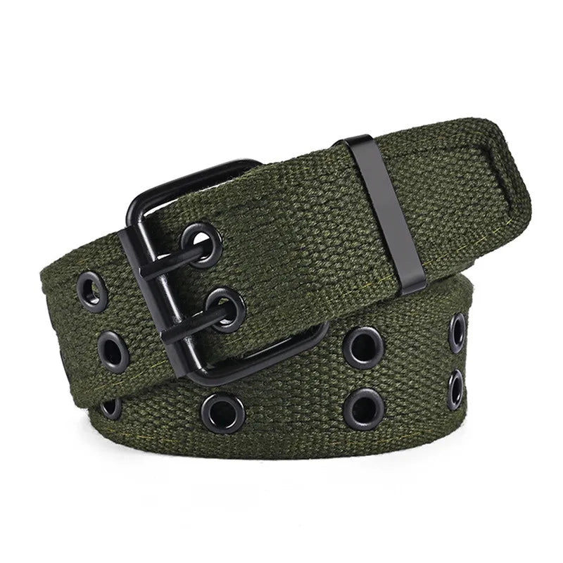 Canvas Belt For Men Luxury Metal Pin Buckle Army Tactical Nylon Braid Belts For Women Jeans High Quality Military Strap Male