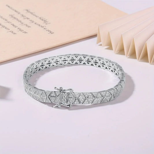 1pc S925 Silver with Moissanite Personalized Tennis Bracelet, Men's and Women's Gifts for Mother | Gifts for Her | Birthday | We