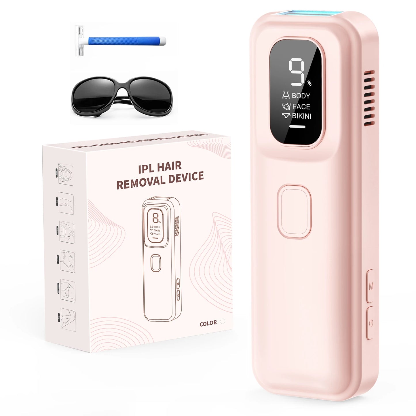 999900 Flash IPL Permanent Laser Hair Removal, Pulses Depilador, Bikini Trimmer, Electric Laser Photoepilator for Women