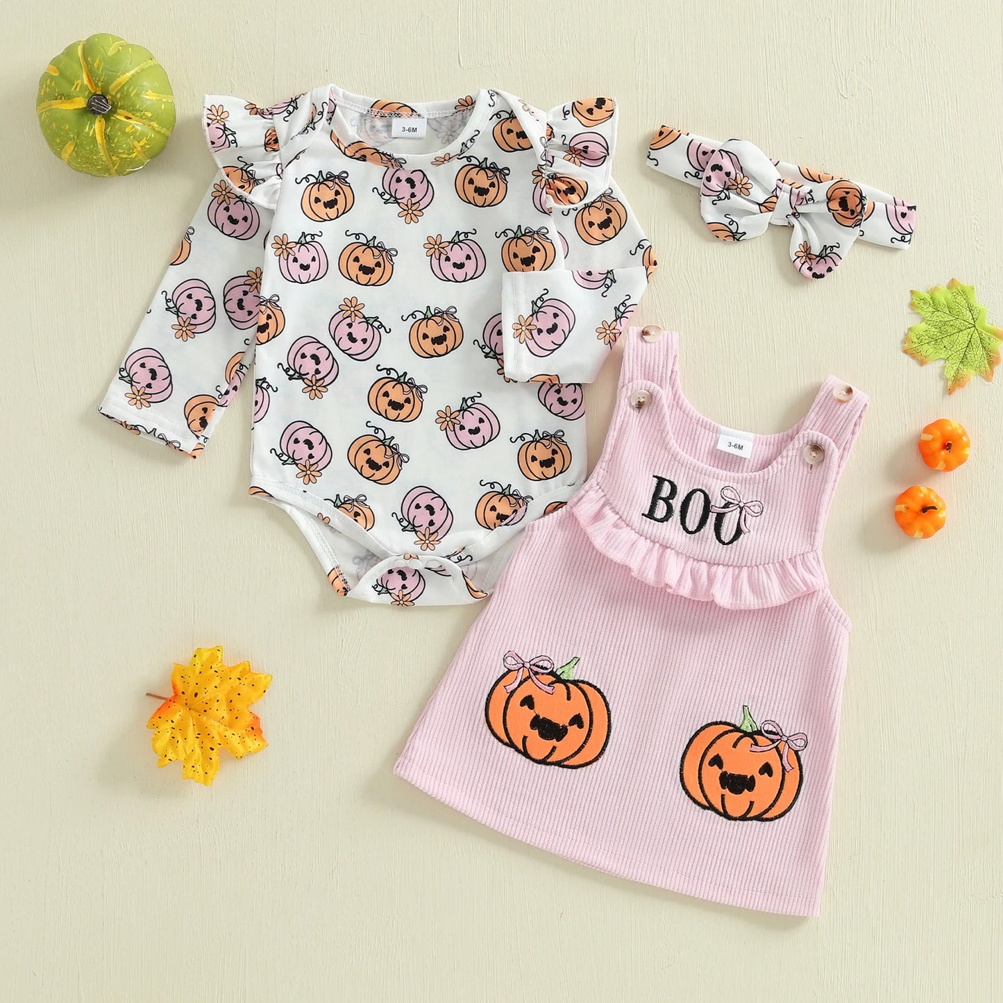 Toddler Boy Halloween Costume Ghost Print Short Sleeve Romper and Suspender Pants Bow Tie Set with Hat and Socks