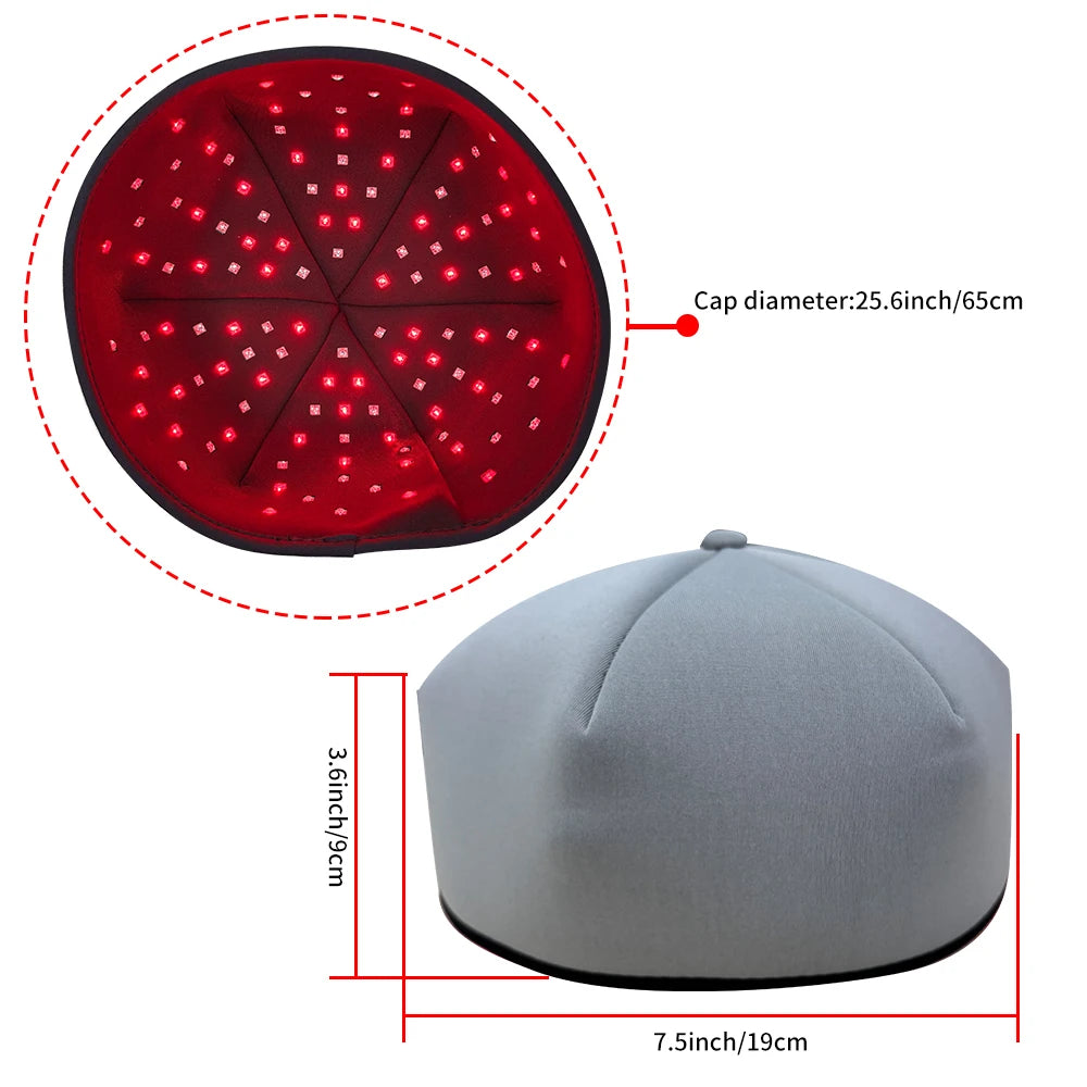 Red Light Therapy Cap for Hair Regrowth / Rejuvenation, 660nm 830nm Infrared Light Hair Thicken Device