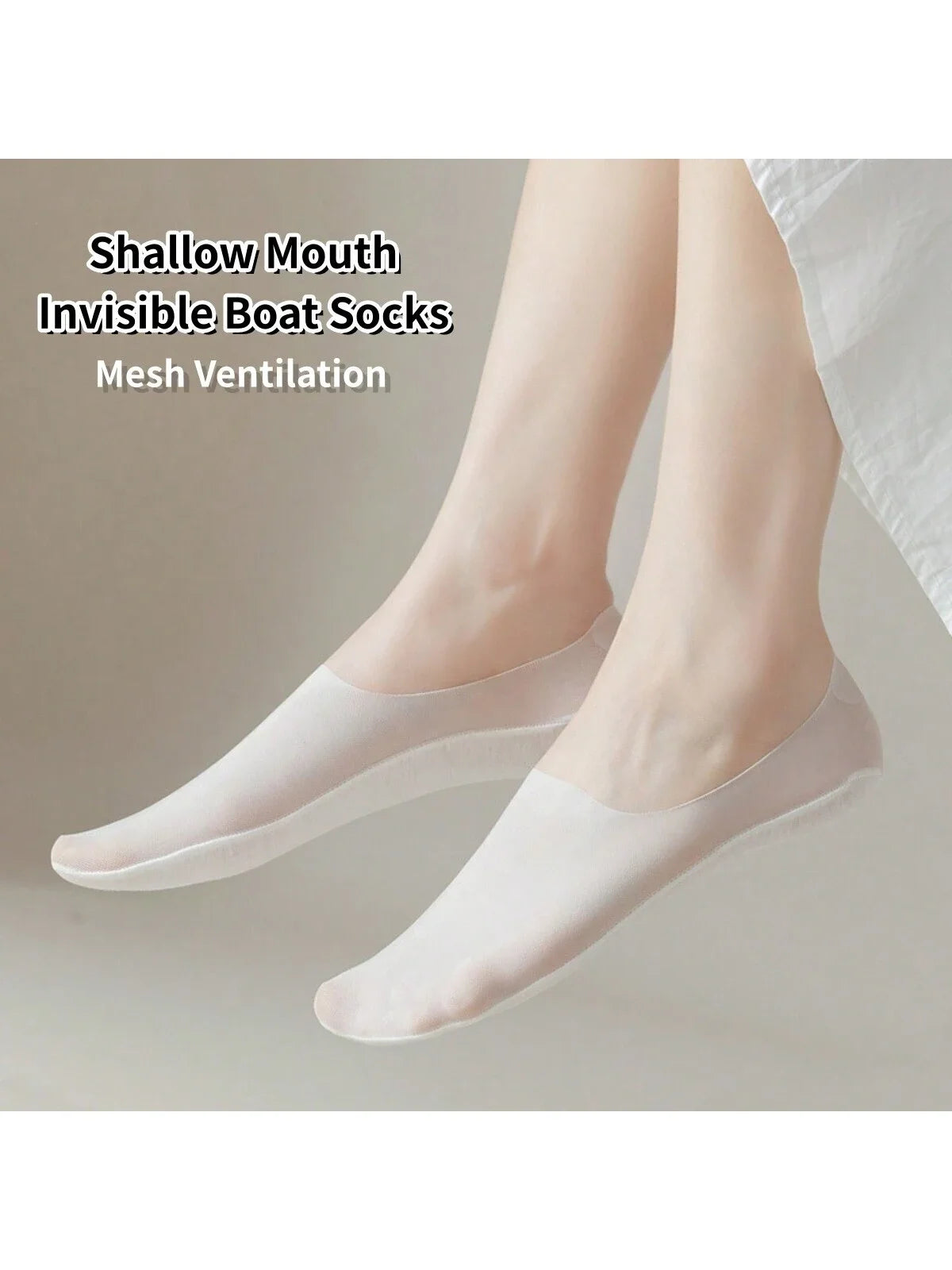 1 Pair Women's Summer Socks, Comfortable And Breathable Boat Socks, Ultra-Thin Ice Silk Gauze Socks, Women's Shallow Mouth  Sock