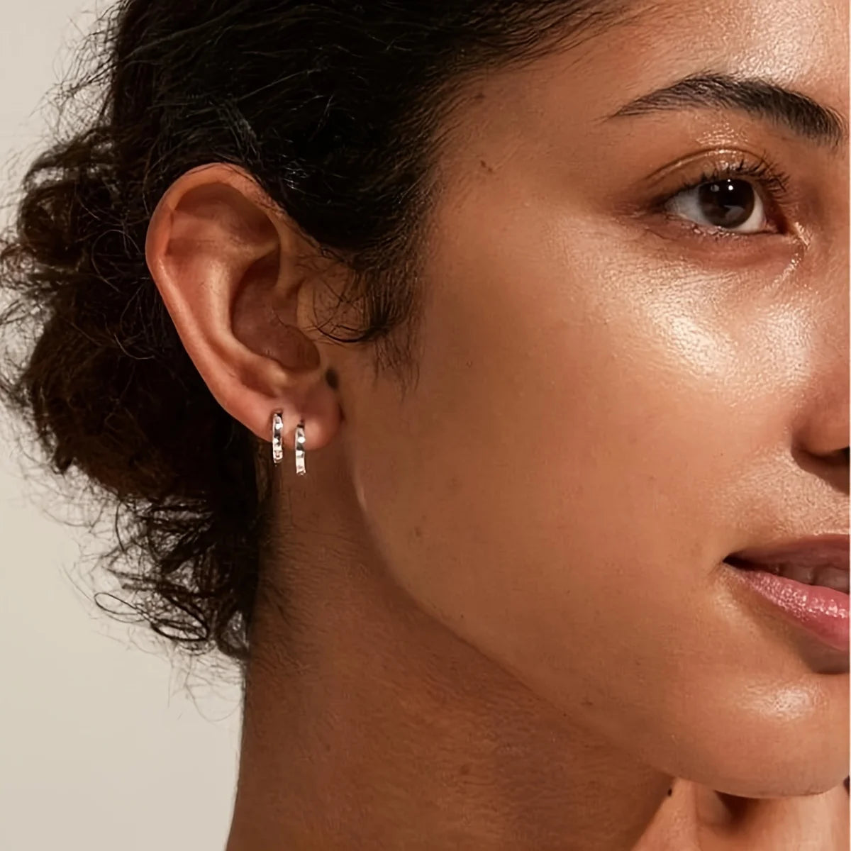 5 Pairs Of Women'S Silver Hoop Cartilage Earrings Set, Suitable For Multiple Ear Holes, Suitable For Daily, Party, Festival, Wed