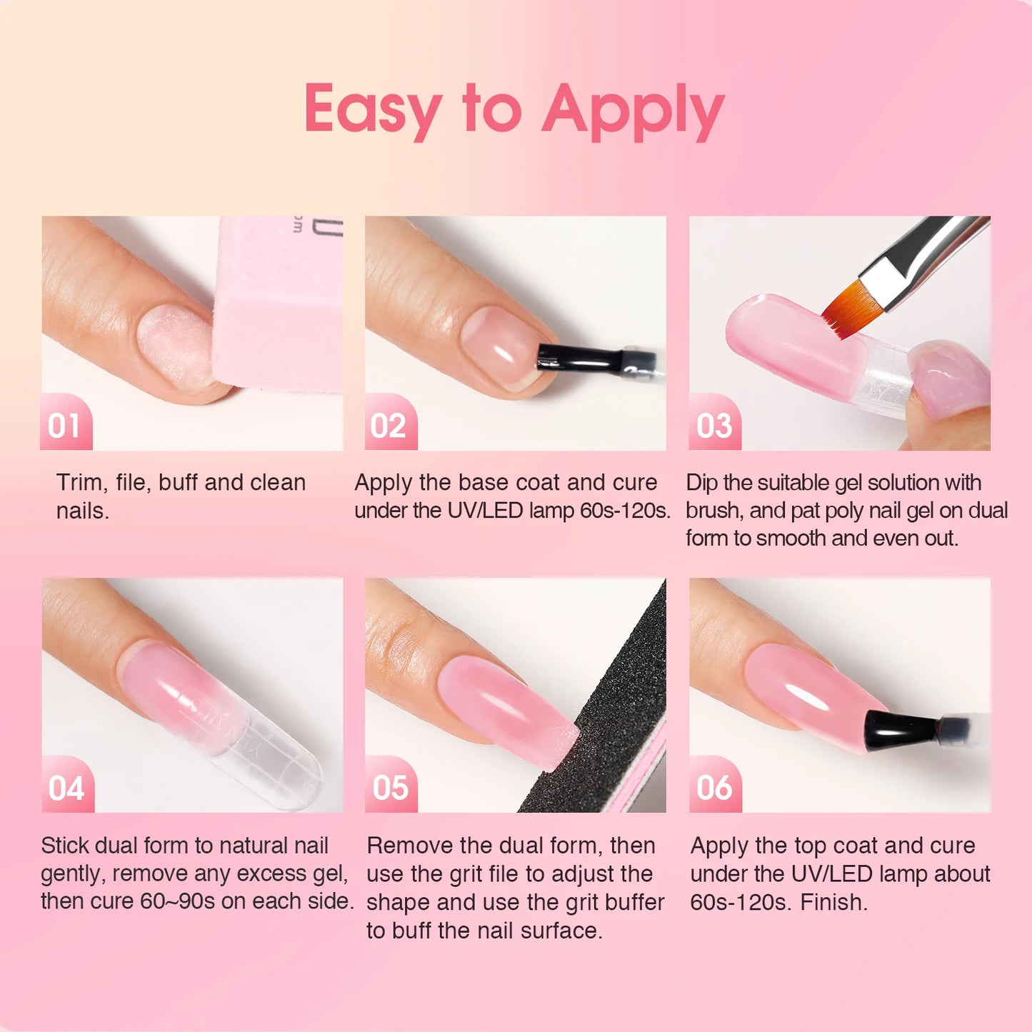 ROSALIND Poly Nail Gel Kit with Mini UV Nail Lamp Crystal Gel for Nail Strengthener Design