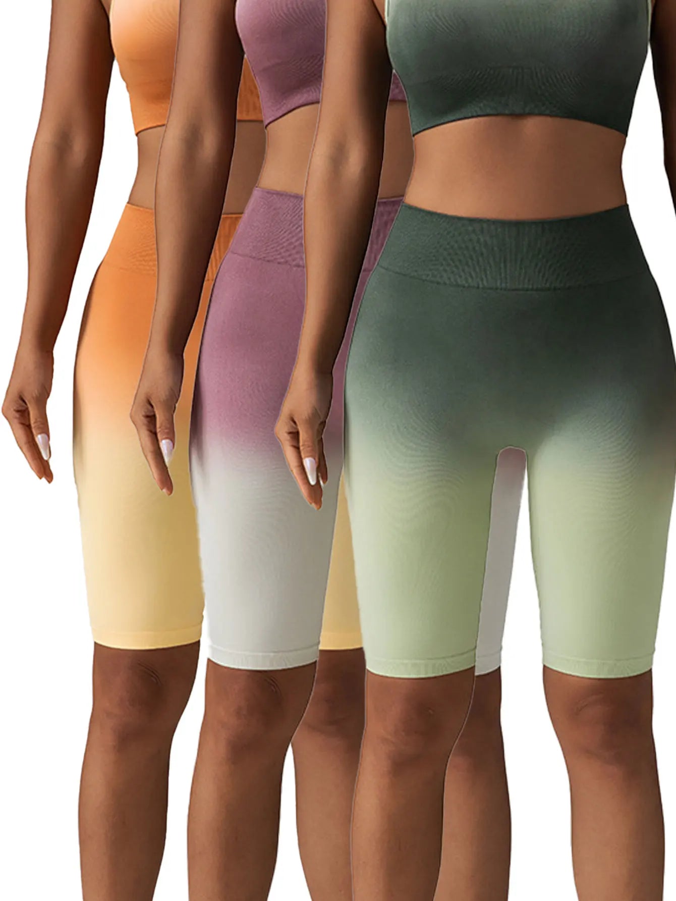 3 Pack US Local Women's Yoga Fitness Yoga Shorts, Tummy Control Yoga Shorts Seamless Ruched Booty Workout Shorts