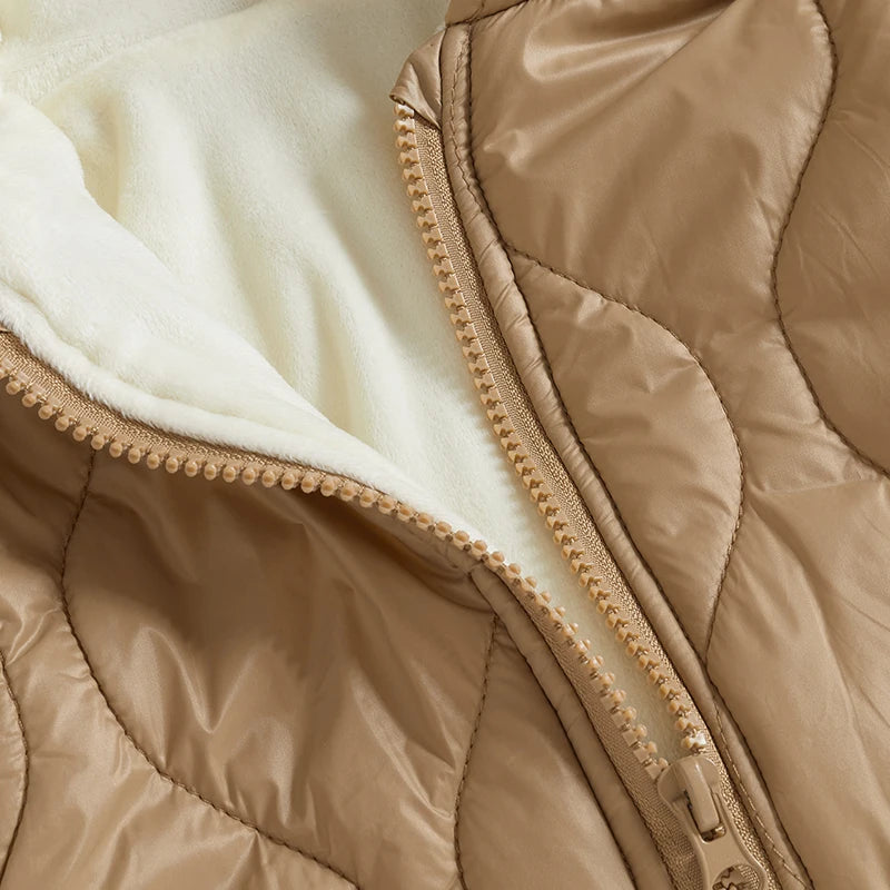 Infant Toddler Unisex Snowsuit Cozy Hooded Jumpsuit Winter Outerwear Puffer Coat with Zipper Closure and Long Sleeves