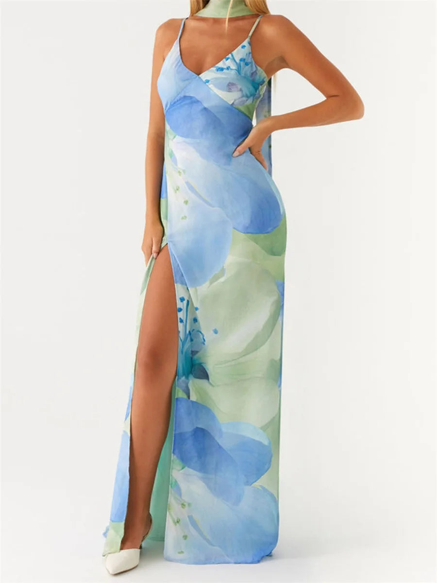Elegant Lace Off-Shoulder Maxi Dress with Ruffle Hem and Belted Waist Perfect for Summer Weddings and Events