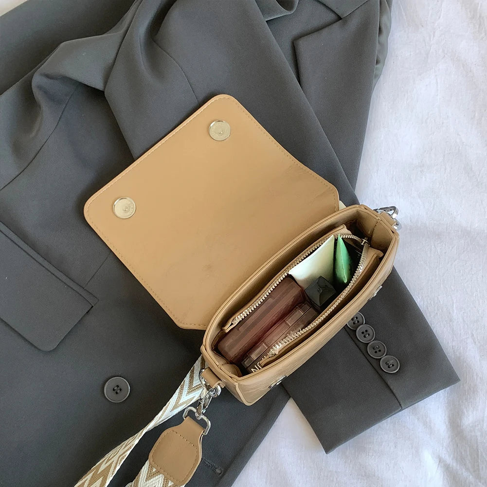 Crossbody Bag for Women With Adjustable Guitar Strap Handbag PU Leather Flap Satchel Purse Clutch Purse for Work Travel