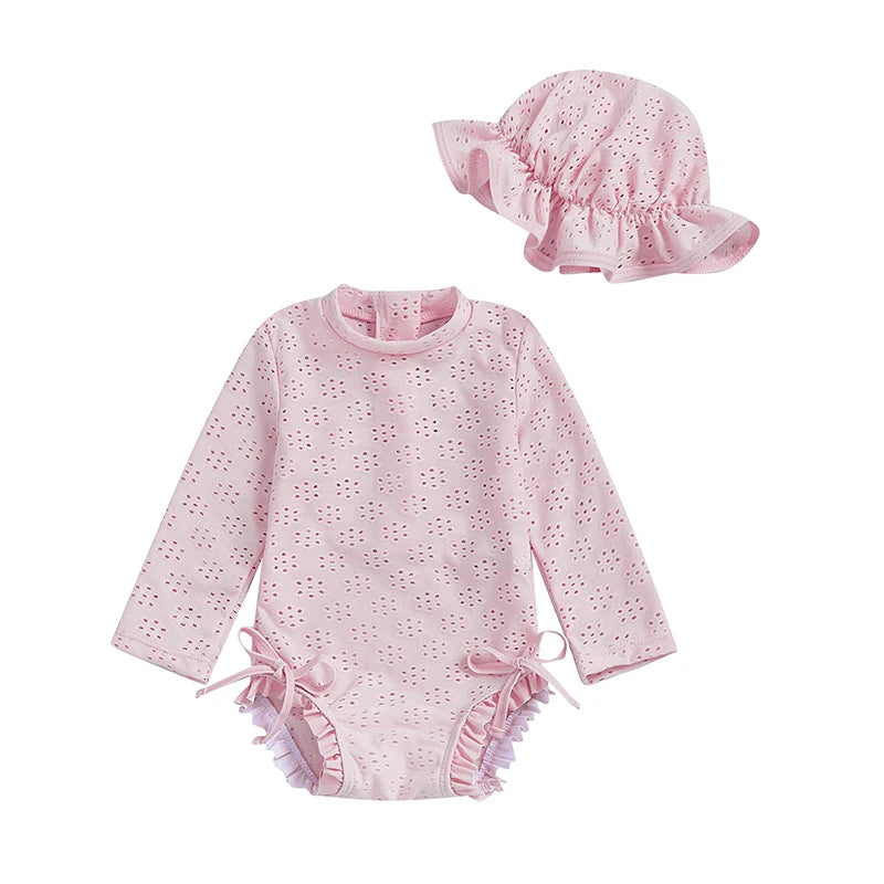 Baby Girl Floral Print Ruffle Sleeve Romper Dress with Matching Headband 2 Piece Set for Summer Outfit