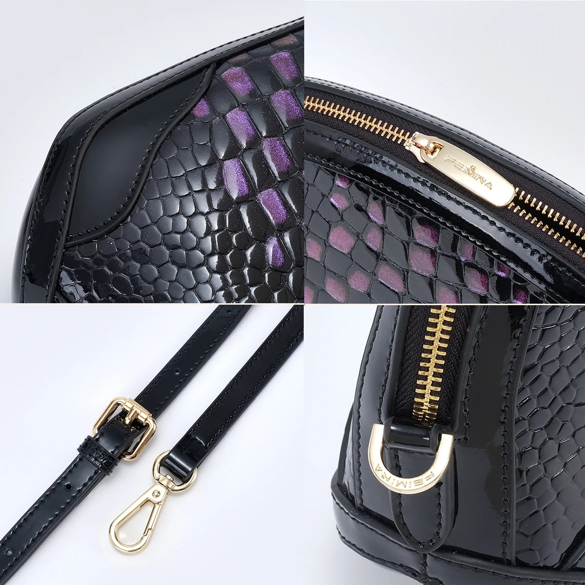 crossbody bags woman luxury designer black Purple purse crocodile Dome Bag leather shoulder bags Daily Commutes And Outings