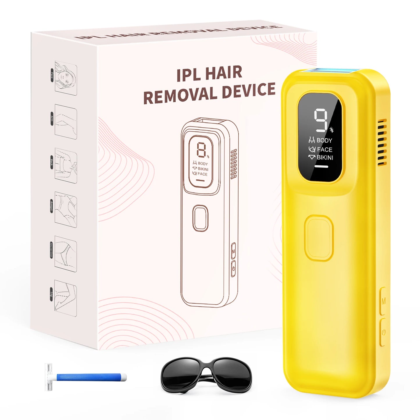 999900 Flash IPL Permanent Laser Hair Removal, Pulses Depilador, Bikini Trimmer, Electric Laser Photoepilator for Women