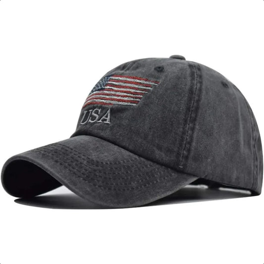 Washed American Flag Baseball Cap Retro Adjustable Sun Dad Gift Hats for Men Women Fashion Trucker Cap Unisex
