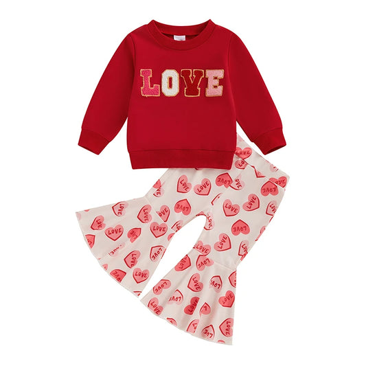 Adorable Baby Girls Winter Outfits Floral Print Hoodie and Leggings Set Warm 2 Piece Clothing for Toddlers