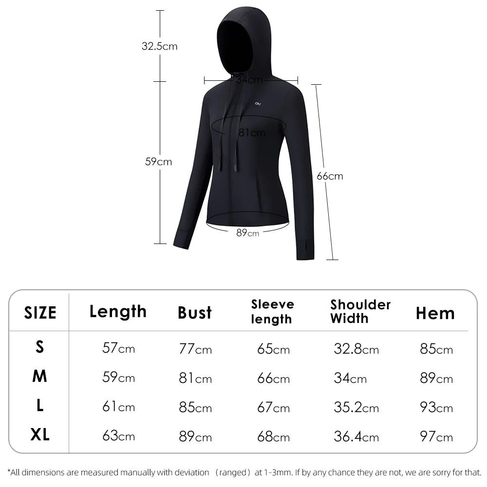 OhSunny Slim Fit Jackets 2024 Spring Summer New Coolchill-160 Sun Protection Long Sleeve Yoga Coat for Women Outdoor Sports