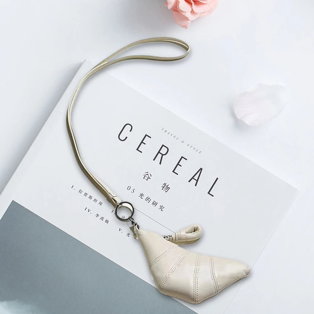 Women Mini Croissant Bag Small Coin Purse Solid Color Mini Pouch PU Leather Fashion Lipstick Bag for Party Vacation