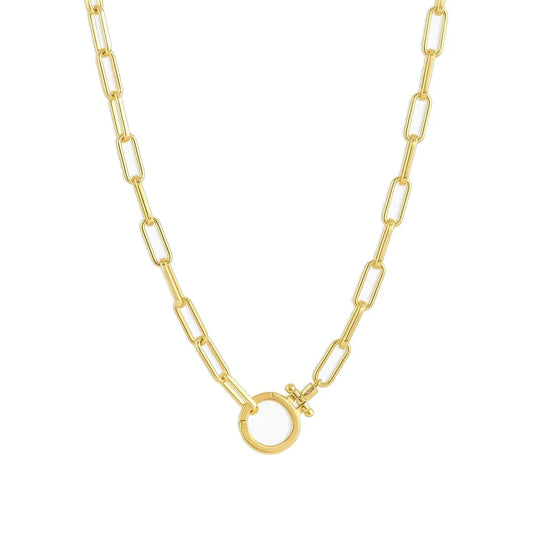 18k Silver or Gold Plated Parker Necklace for Women Adjustable Paperclip Link Chain with Chunky Clasp fine Jewelry Birthday Gift