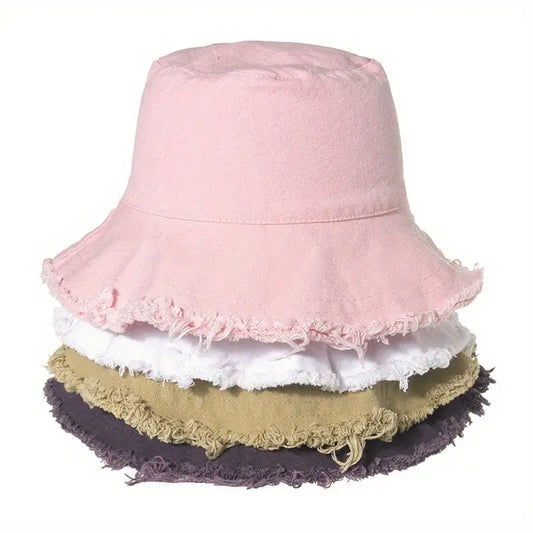 South Korea Instagram retro Yamamoto dark fur rimmed fisherman hat sun hat men's and women's sunblock sun hat