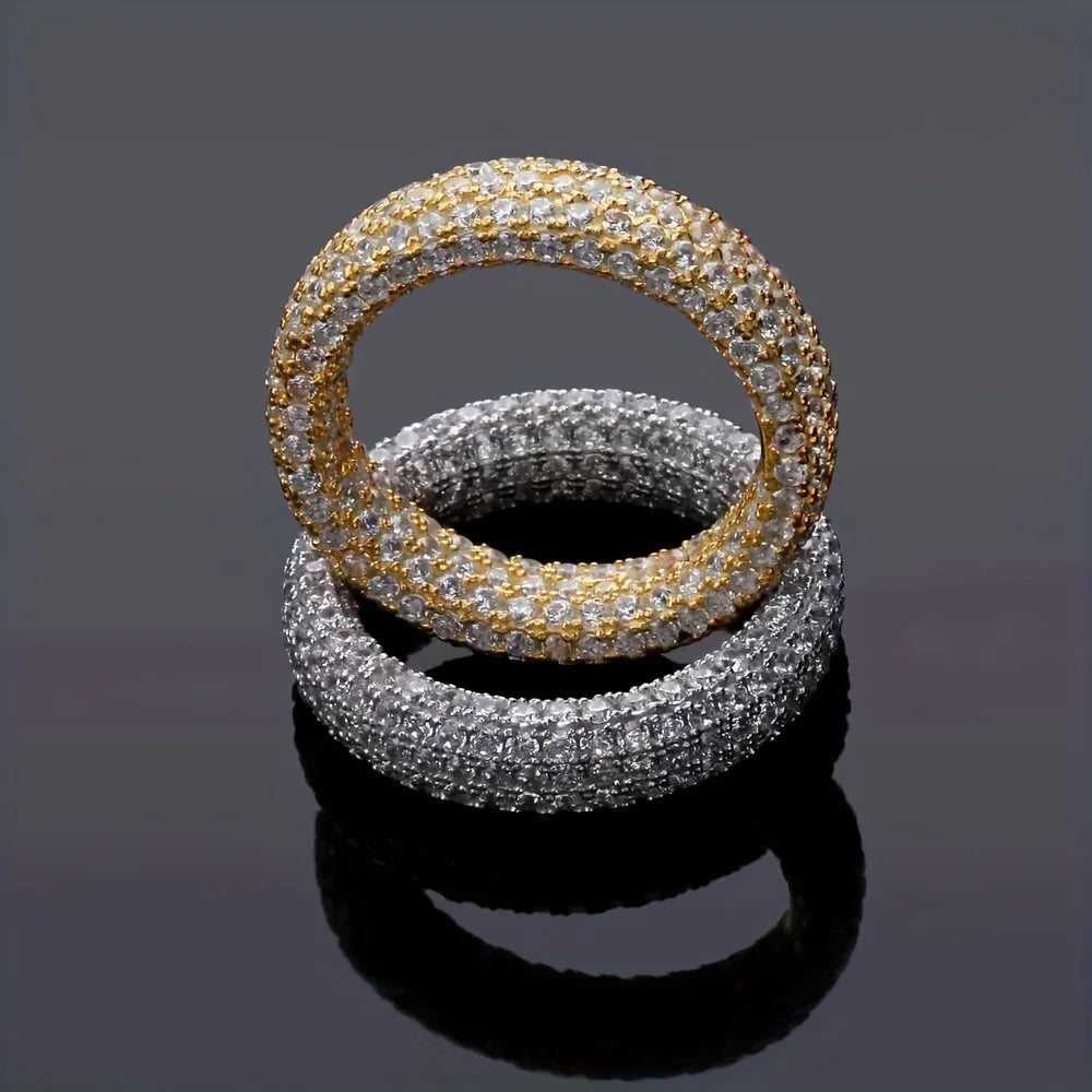 1pc S925 Sterling Silver with 5A Zirconia Sterling Silver Wedding Band Ring. Unisex, Gemstone Jewelry | Gifts for Mother | Gifts