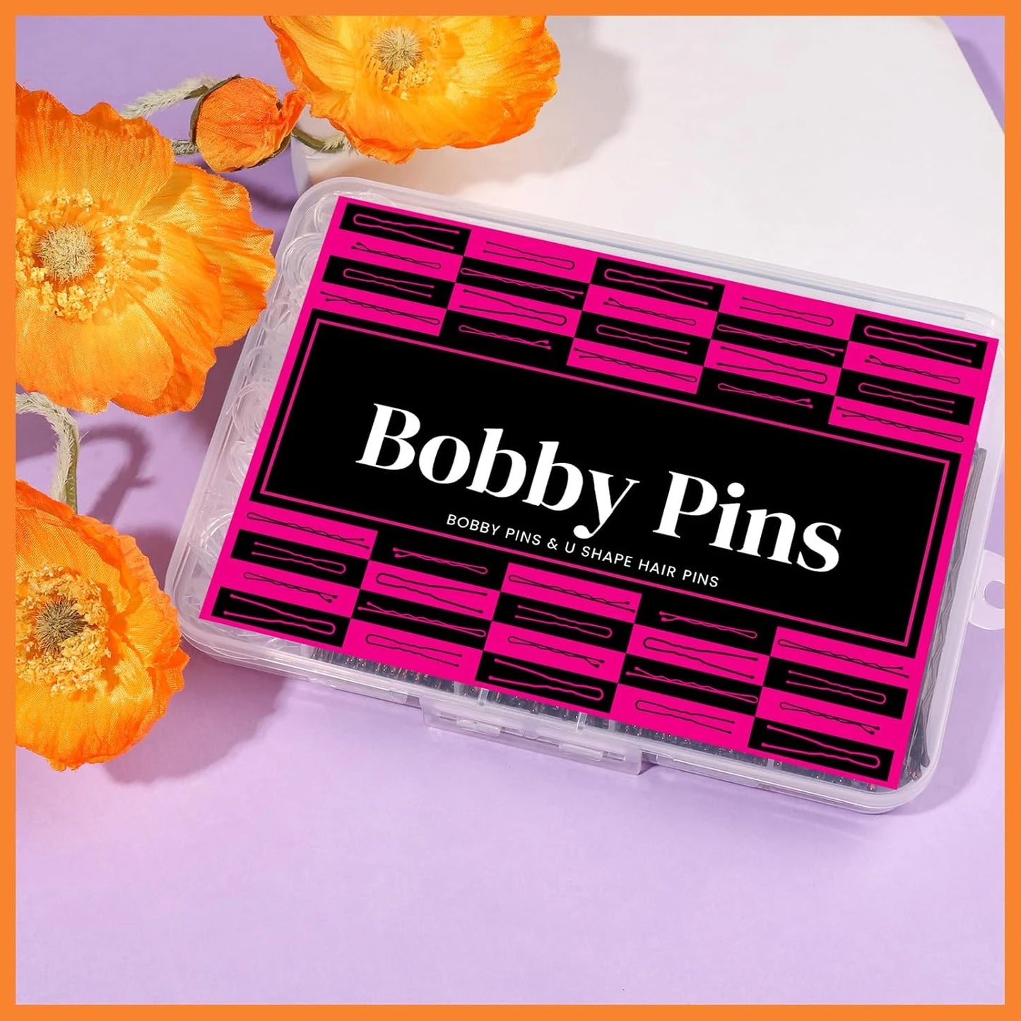 300 Pieces Bobby Clip Hair Clip Kit, 100 Hair Clips for Women, 100 Bobby Pins for Brown Hair and 100 Hair Bands
