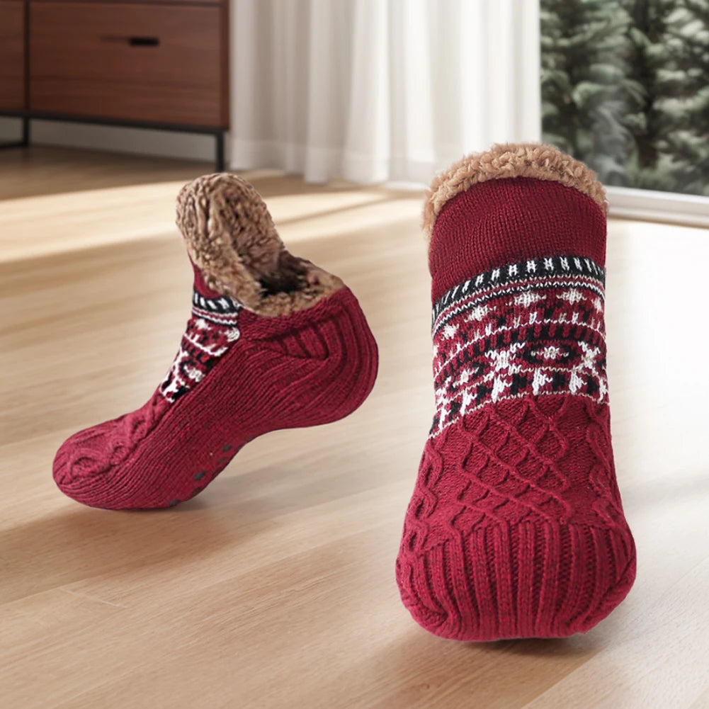 Men Women Winter Indoor Home Slippers Socks Non Slip Carpet Sock Warm Thermal Slipper Socks Soft for Christmas