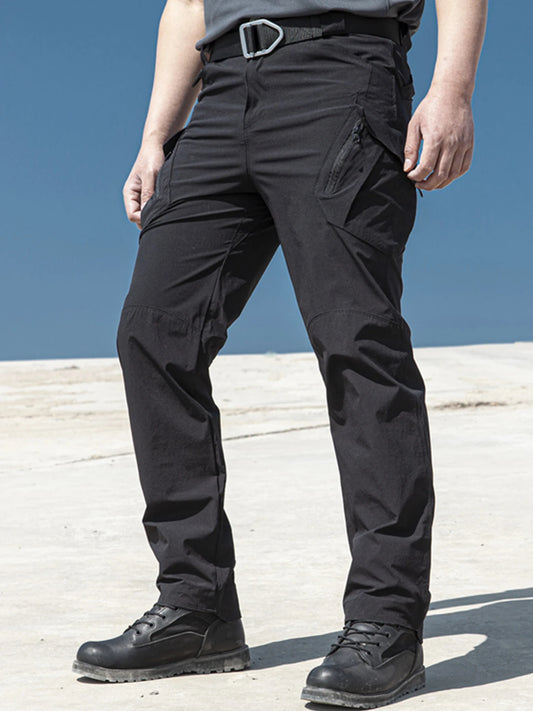 TACVASEN Summer Lightweight Trousers Mens Fishing Pants Outdoor Hiking Nylon Quick Dry Pockets Cargo Pants Casual Work Trousers