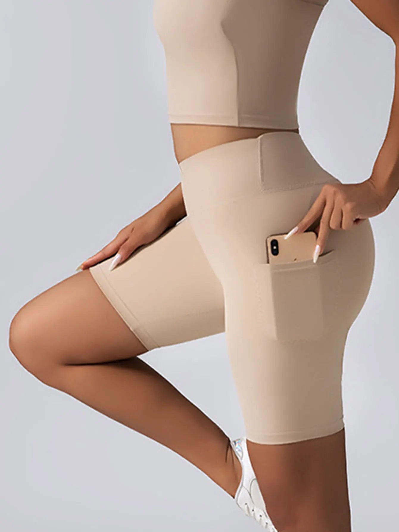 3 Pack US Local Women's High Waist Yoga Shorts Tummy Control Fitness Athletic Workout Running Shorts With Deep Pockets