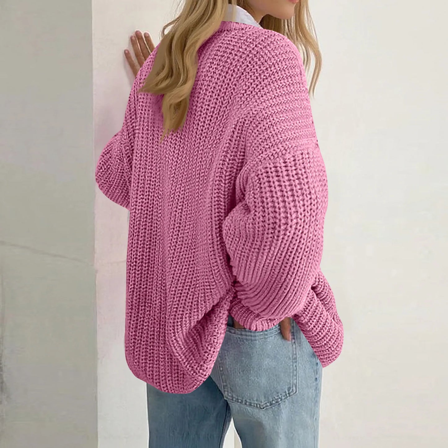 Women'S Casual Long Sleeve Wool Hollow Out Sweaters For Women 2025 Trendy Lightweight Crochet Pullover Tops Ropa De Mujer Winter