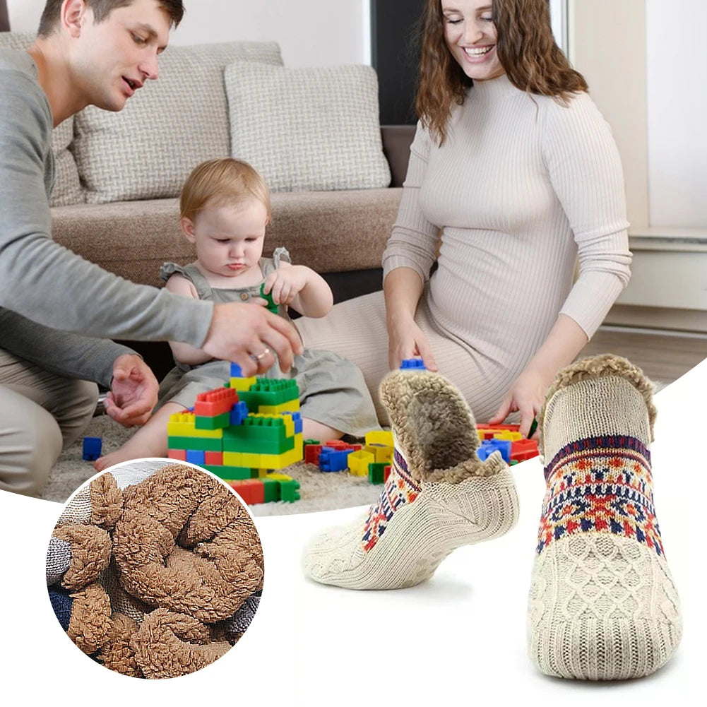 Men Women Winter Indoor Home Slippers Socks Non Slip Carpet Sock Warm Thermal Slipper Socks Soft for Christmas