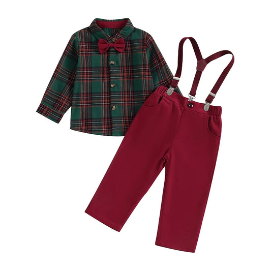 Baby Boys 3Pcs Formal Suit Set Long Sleeve Shirt Vest Pants Gentleman Outfits Toddler Clothes for Wedding Party