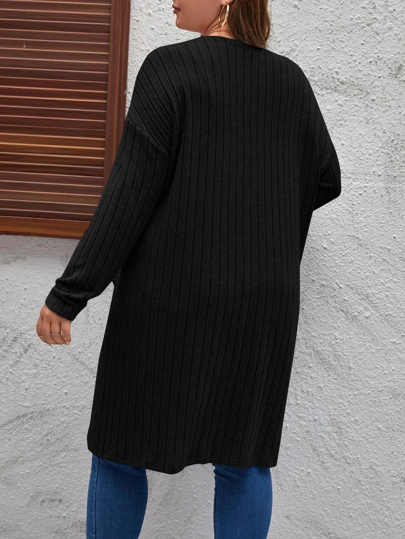 Plus Size Women's Casual Jacket Fashionable Long Sleeved Cardigan Simple Solid Color Pocket Commuting Women's Jacket