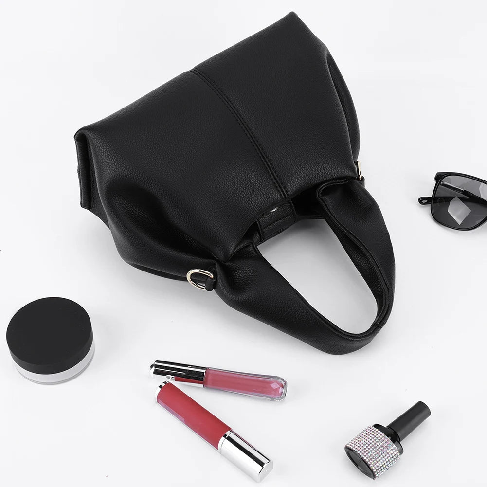 Soft Cloud Bag Solid Color Dumpling Clutch Purse with Removable Strap Retro Crossbody Bag Top Handle Bag for Women