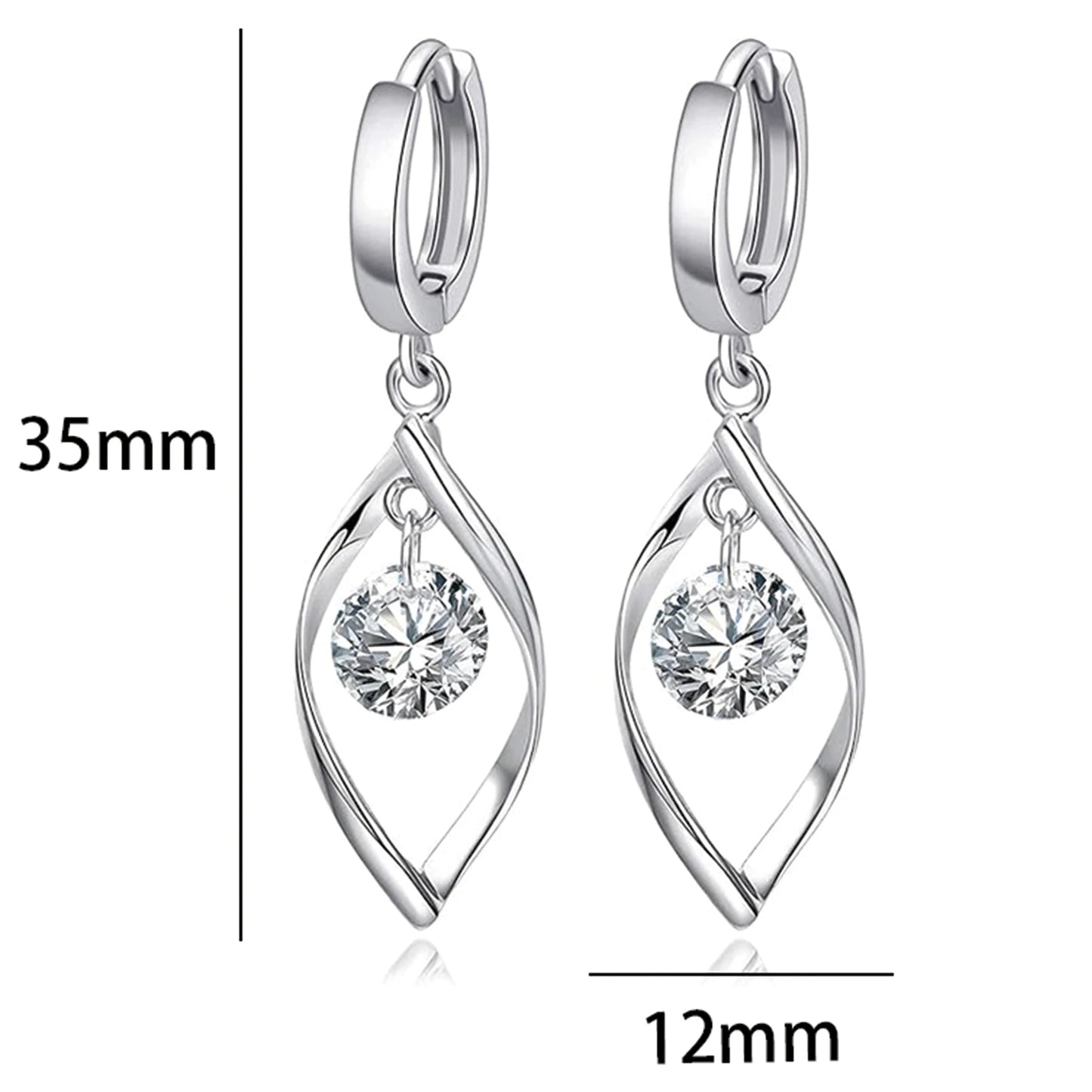 925 Silver, Diamond Moissanite Earrings, Women's Earrings with 0.5ct Moissanite, Silver Earrings, For Women, For Girls, For Date