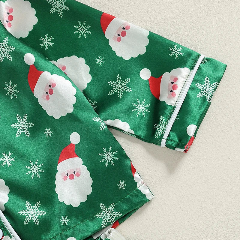 Children s Christmas Pajama Set with Reindeer Print Cozy Long Sleeve Top and Elastic Waist Pants for Boys and Girls 2 Piece