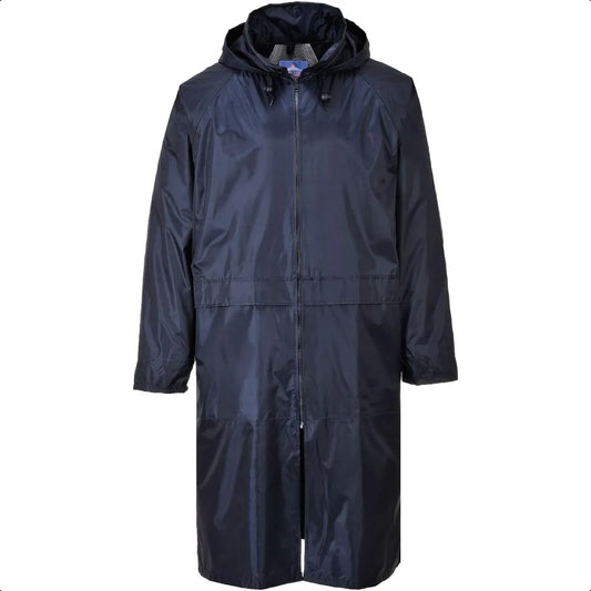 Portwest Classic Rain Coat Adult Waterproof Long Protection Hooded Work Wear Trench